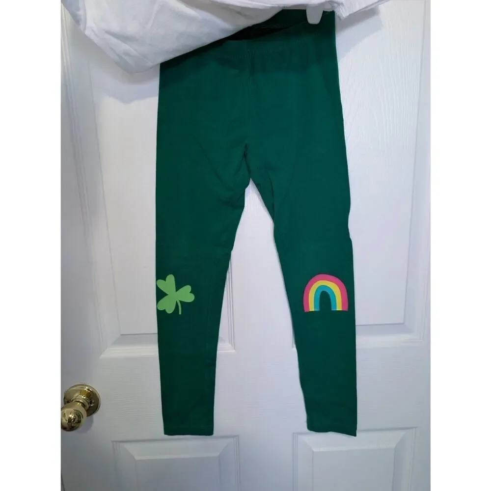 Girls St. Patrick's Day Outfit Set Top & Leggings Size 7/8 Cat & Jack Shamrocks